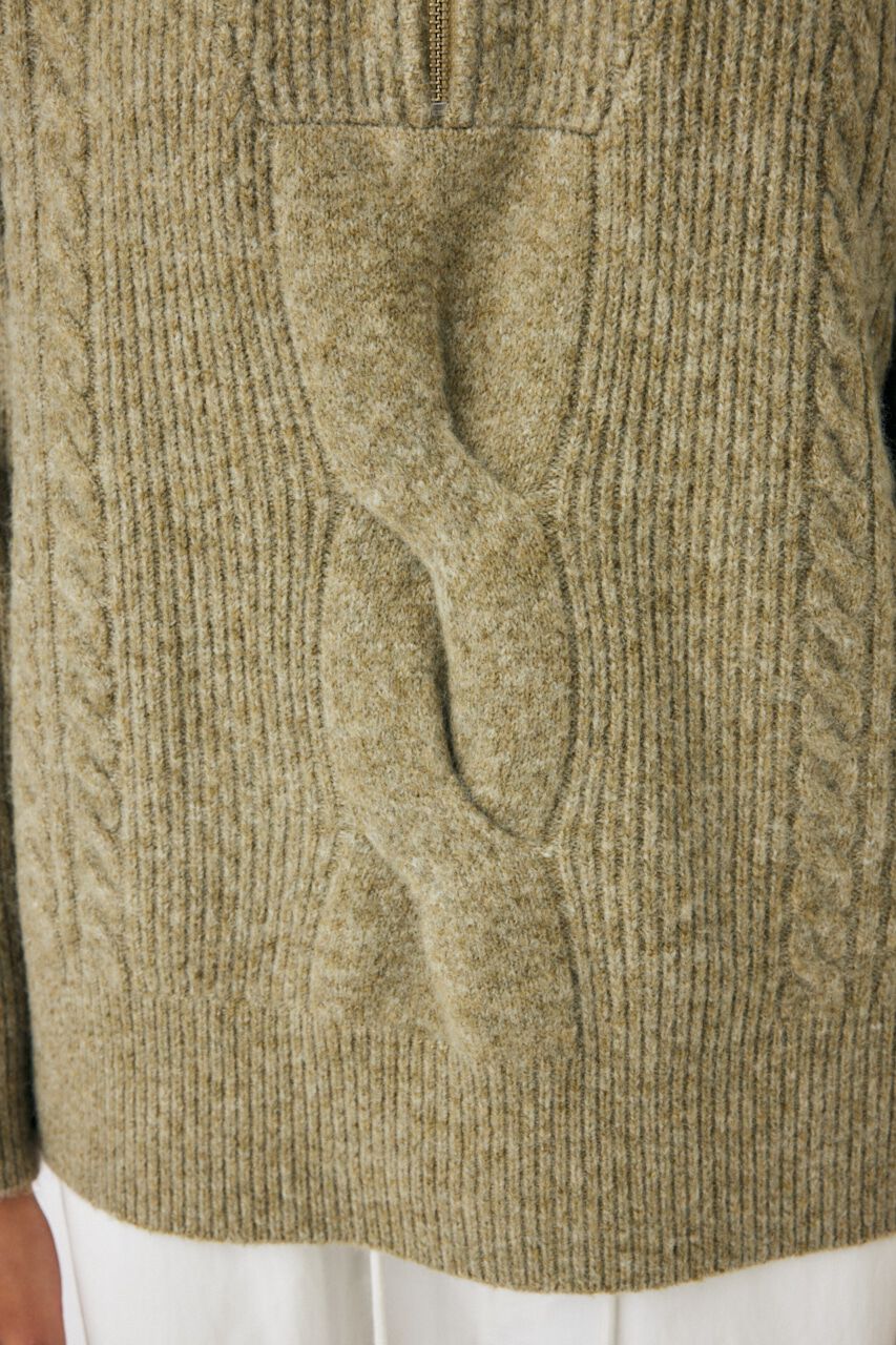 MOUSSY「HALF ZIP CABLE ニット」|ニット・セーター|