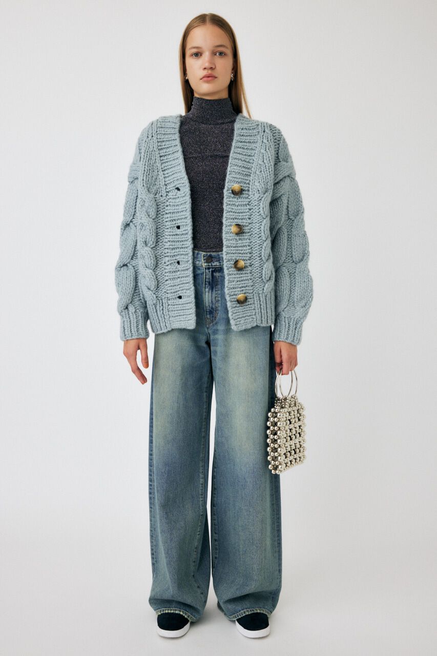 MOUSSY「VOLUME CABLE カーディガン」|カーディガン|