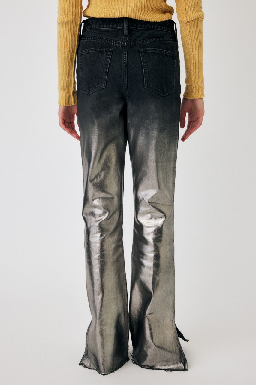 MOUSSY「FOIL PRINT SLIM FLARE」|デニム|