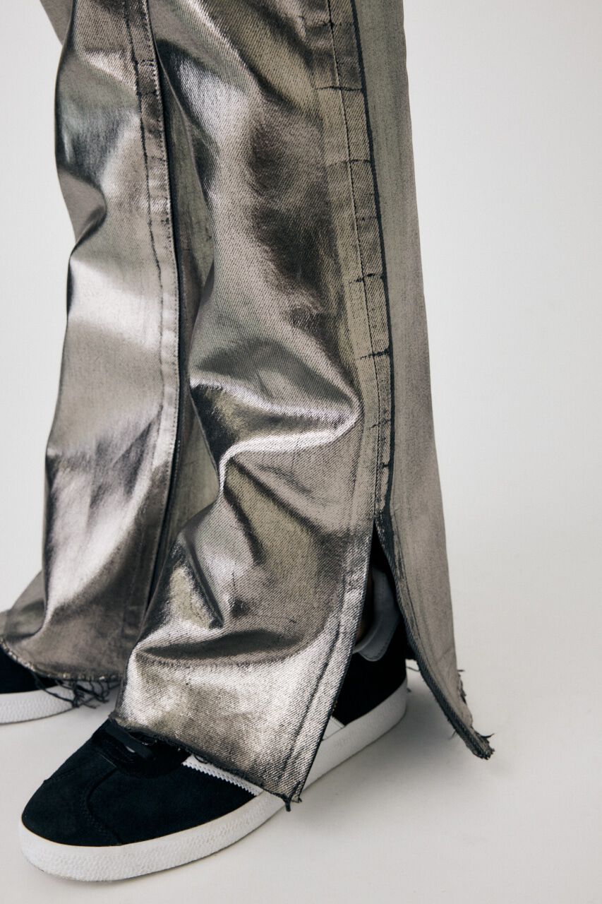 MOUSSY「FOIL PRINT SLIM FLARE」|デニム|