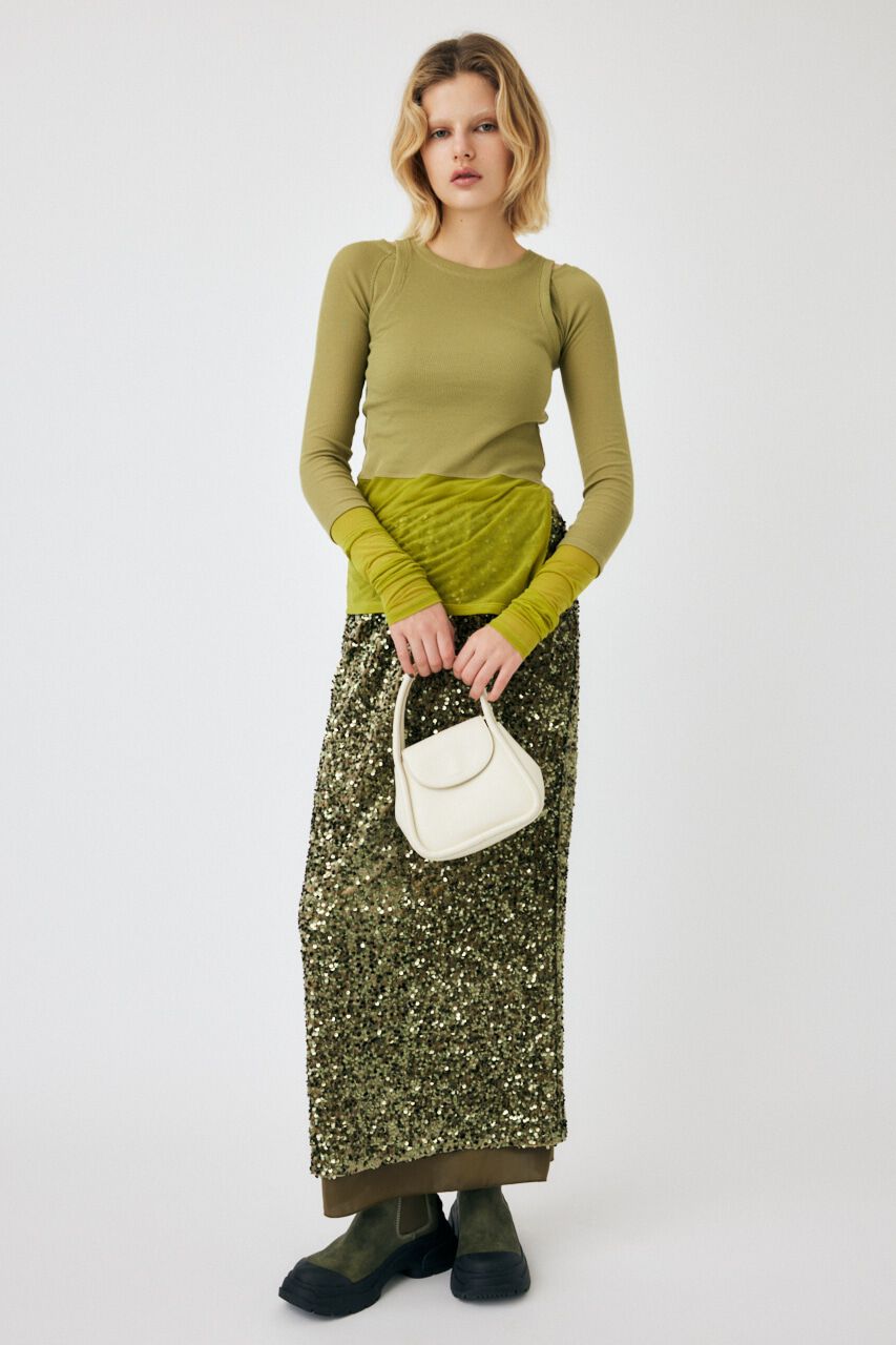 MOUSSY「COLOR BLOCK DOUBLE LAYER LSTシャツ」|Tシャツ・カットソー|