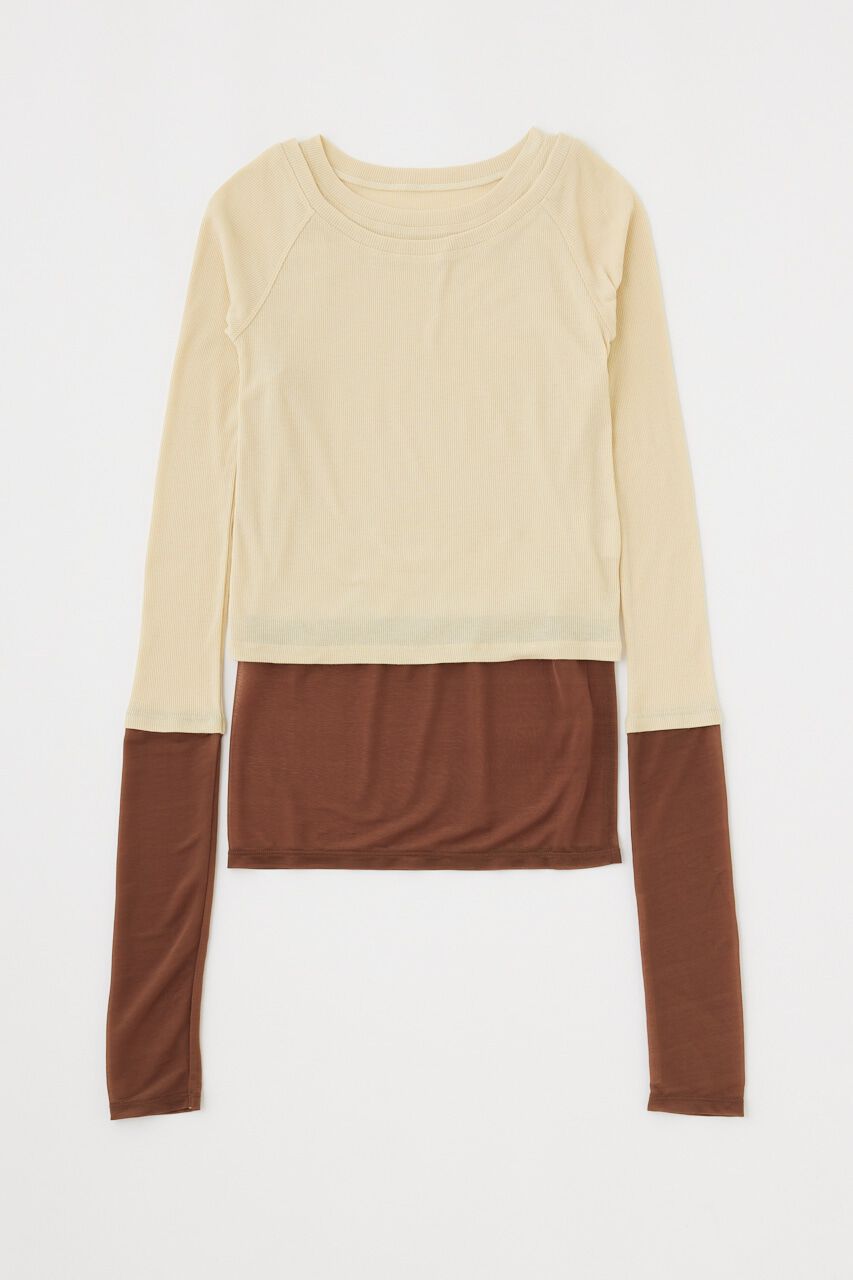 MOUSSY「COLOR BLOCK DOUBLE LAYER LSTシャツ」|Tシャツ・カットソー|