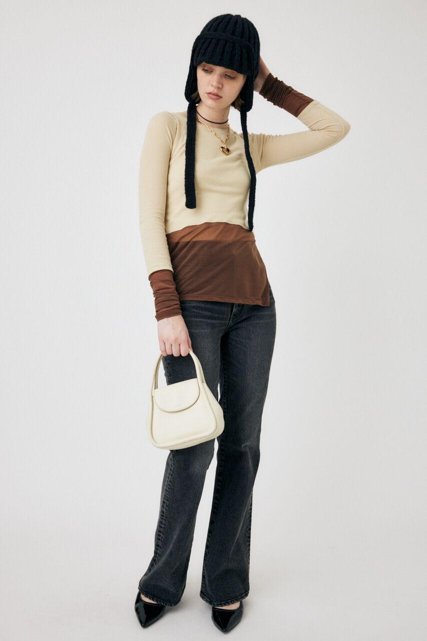 MOUSSY「COLOR BLOCK DOUBLE LAYER LSTシャツ」|Tシャツ・カットソー|