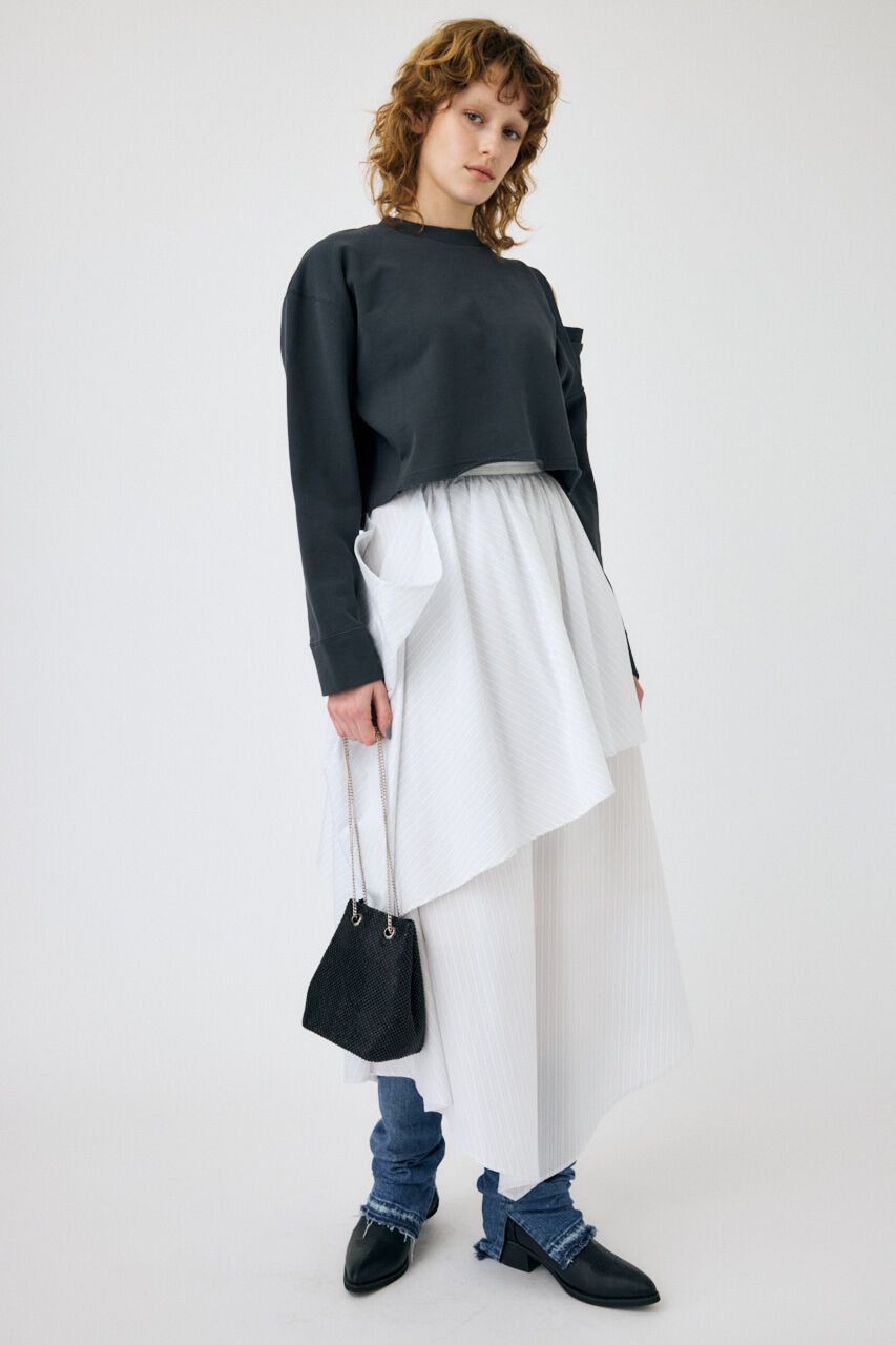 MOUSSY「SHOULDER CUT CROPPED トップス」|パーカー|