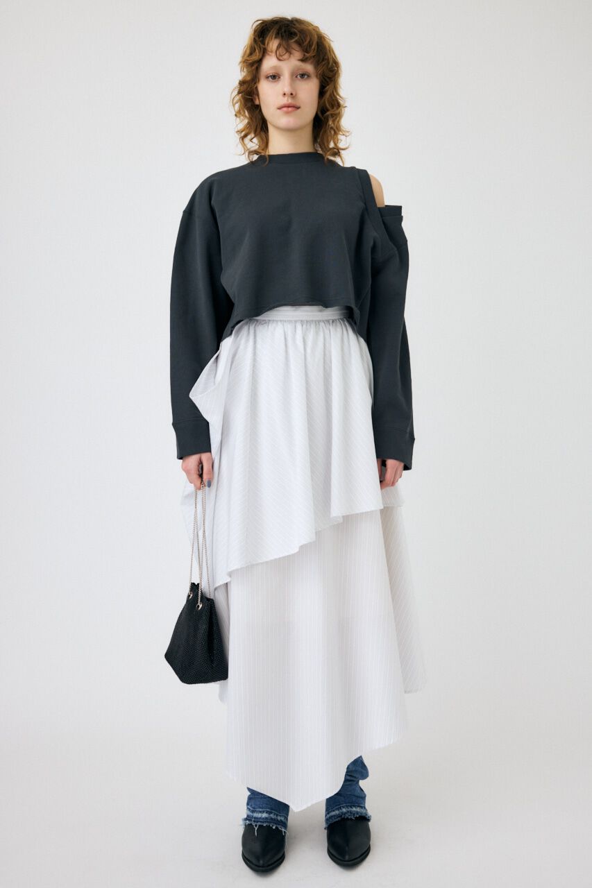 MOUSSY「SHOULDER CUT CROPPED トップス」|パーカー|