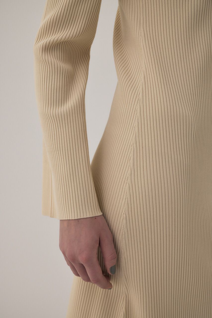 MOUSSY「リサイクルポリエステル使用オープンショルダーニットドレス」|ワンピース|