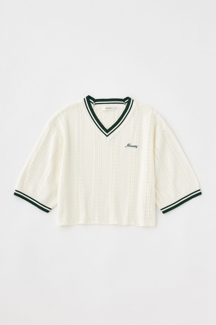 MOUSSY「MOUSSY CROPPED KNIT Tシャツ」|ニット・セーター|