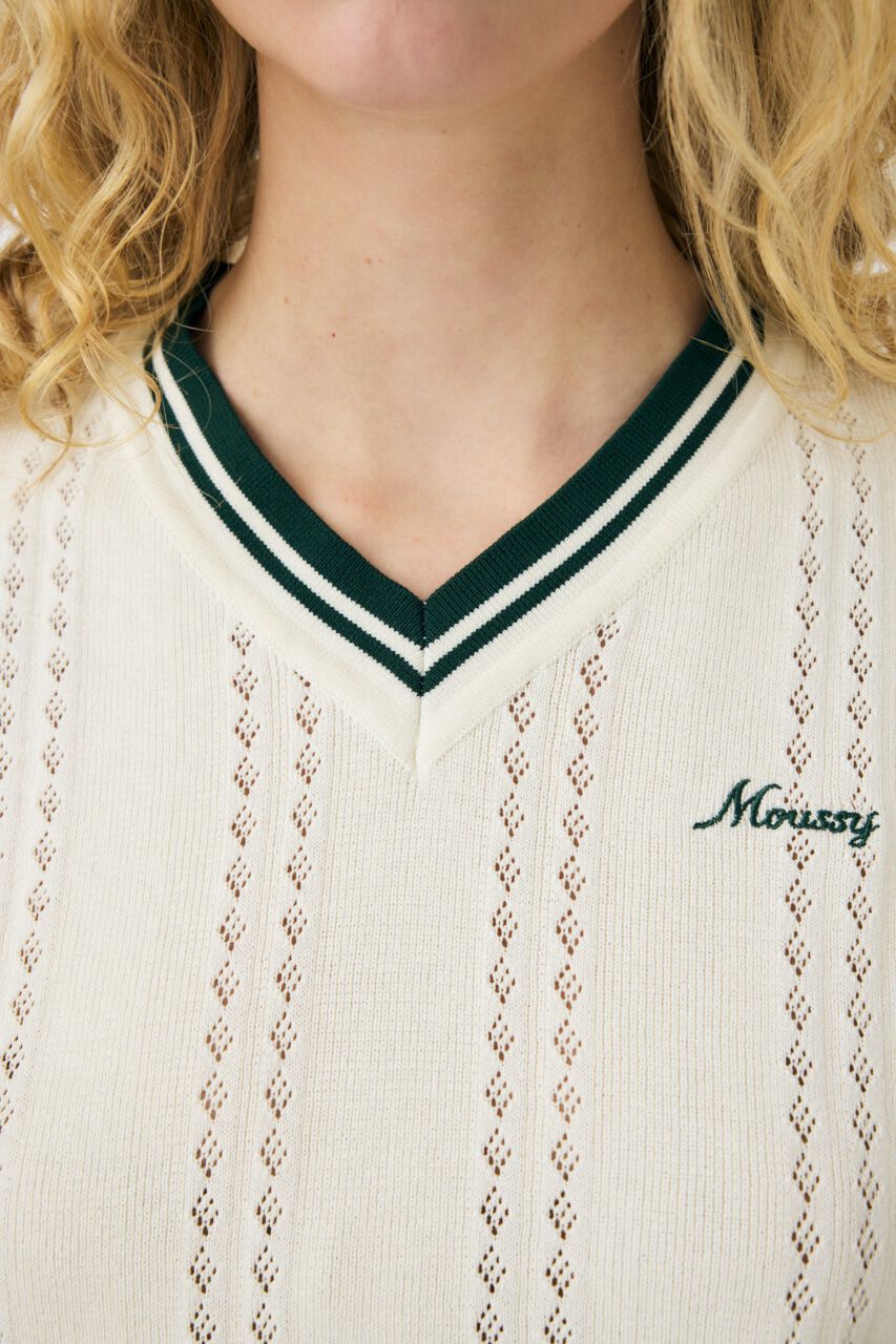 MOUSSY「MOUSSY CROPPED KNIT Tシャツ」|ニット・セーター|