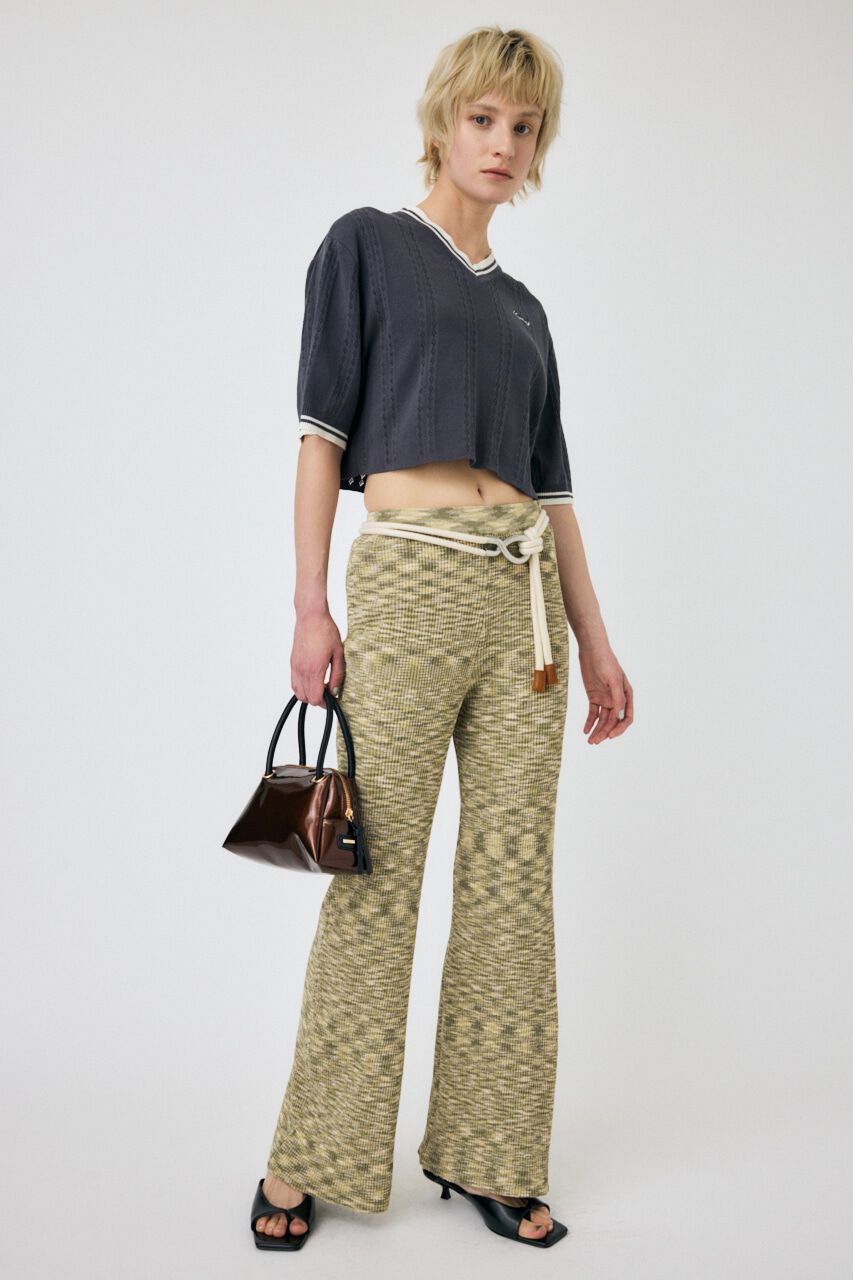 MOUSSY「MOUSSY CROPPED KNIT Tシャツ」|ニット・セーター|