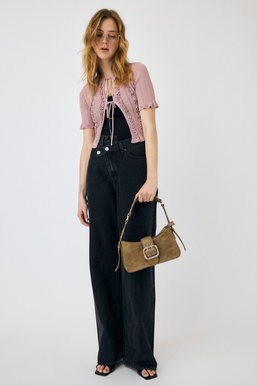 MOUSSY「FRILL STRIPED カーディガン」|ニット・セーター|