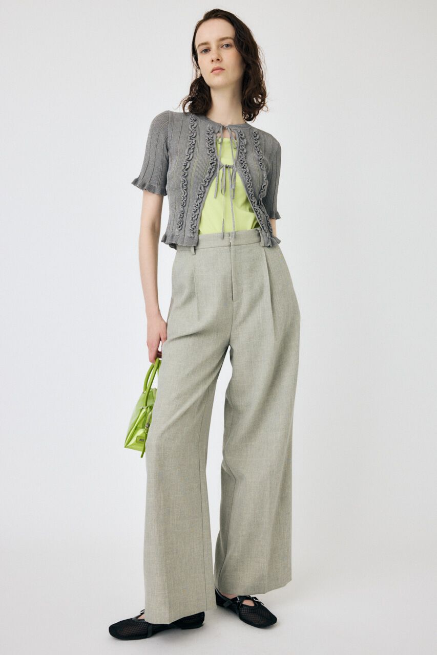 MOUSSY「FRILL STRIPED カーディガン」|ニット・セーター|