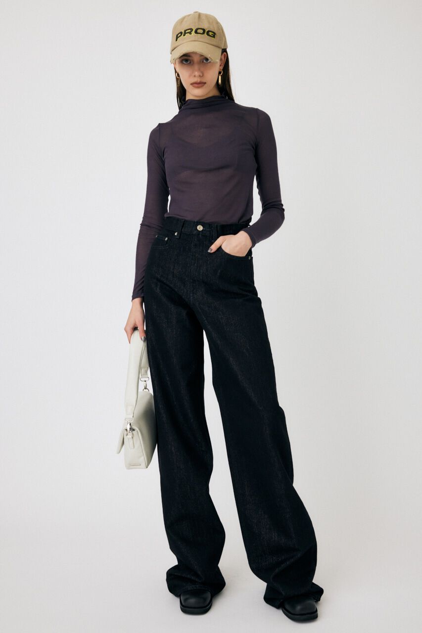 MOUSSY「GLITTER DENIM WIDE STRAIGHT」|デニム|