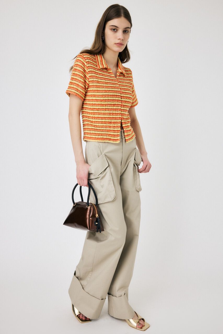 MOUSSY「MIX COLOR CROCHET シャツ」|シャツ・ブラウス|