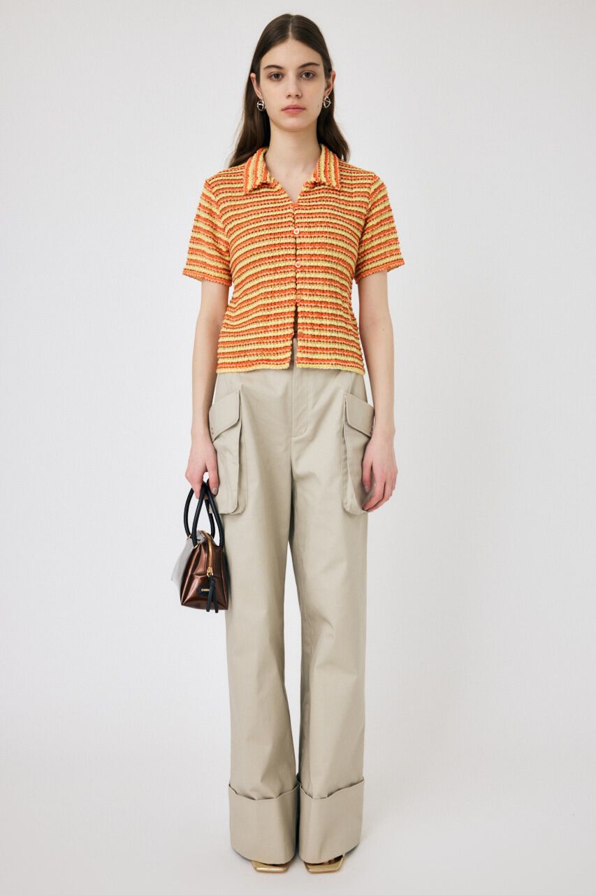 MOUSSY「MIX COLOR CROCHET シャツ」|シャツ・ブラウス|