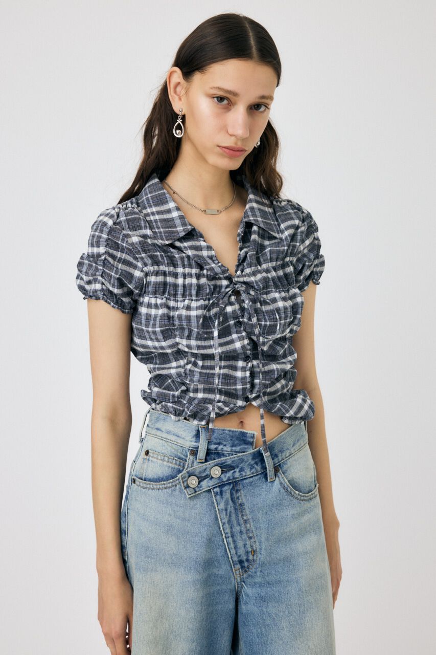 MOUSSY「SHIRRING RIBBON シャツ」|シャツ・ブラウス|