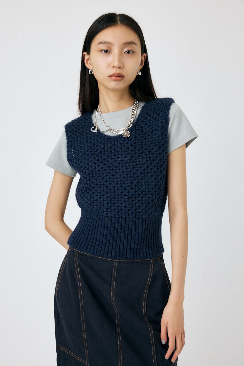 MOUSSY「MESH ニットベスト」|ニット・セーター|