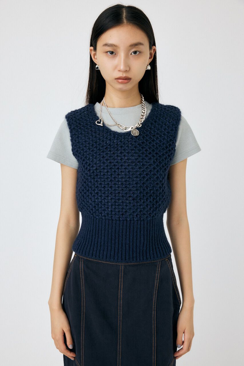 MOUSSY「MESH ニットベスト」|ニット・セーター|