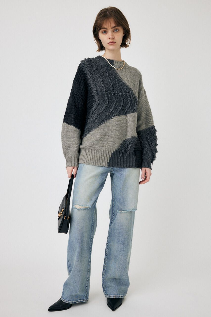 MOUSSY「HW CRASH LOOSE STRAIGHT」|デニム|