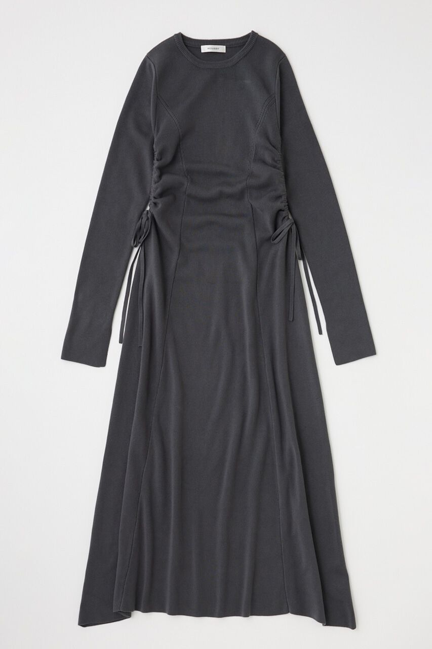 MOUSSY「WAIST RIBBON モックネックドレス」|ワンピース|GRY