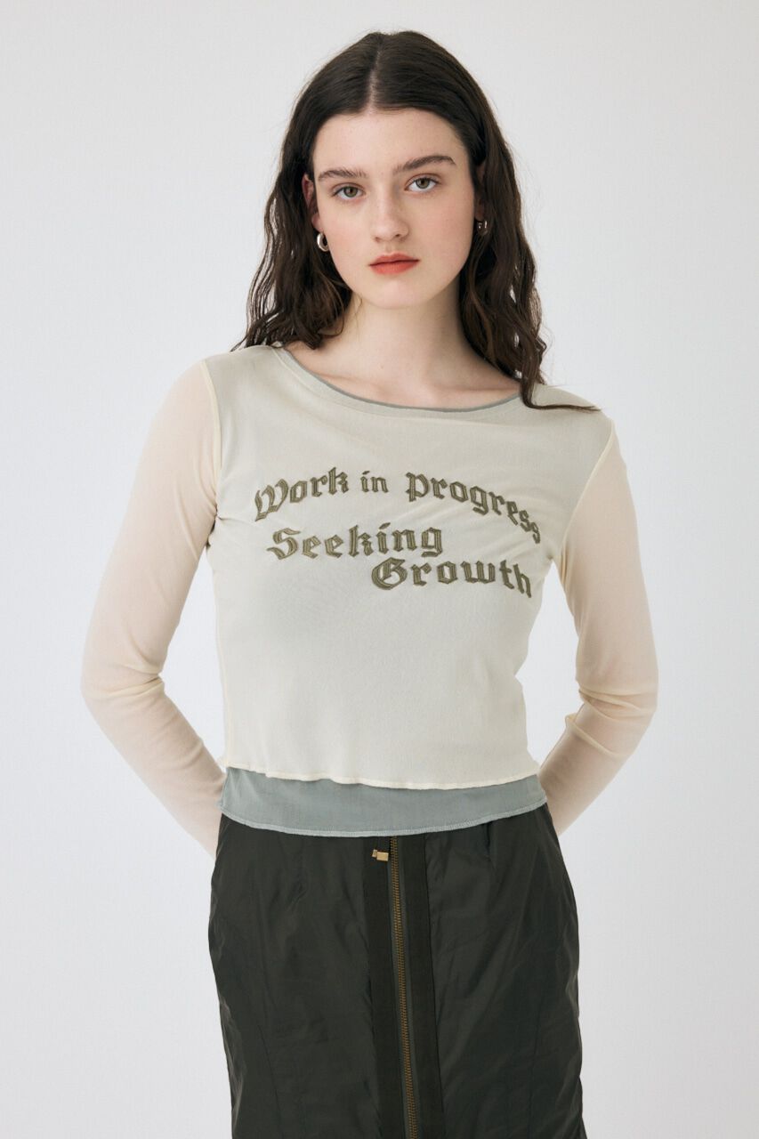 MOUSSY「SHEER LAYERED ロングスリーブTシャツ」|Tシャツ・カットソー|