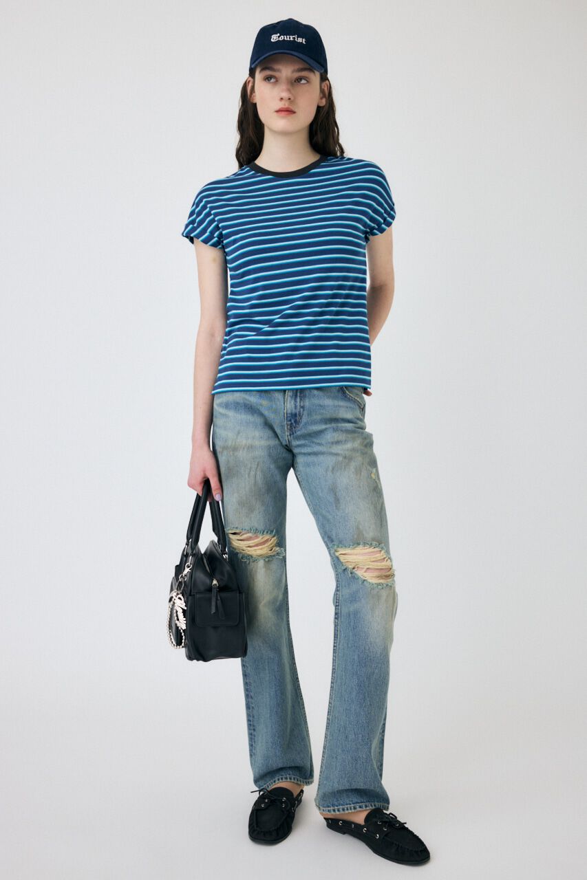 MOUSSY「BRUSHED STRAIGHT フレアデニム」|デニム|