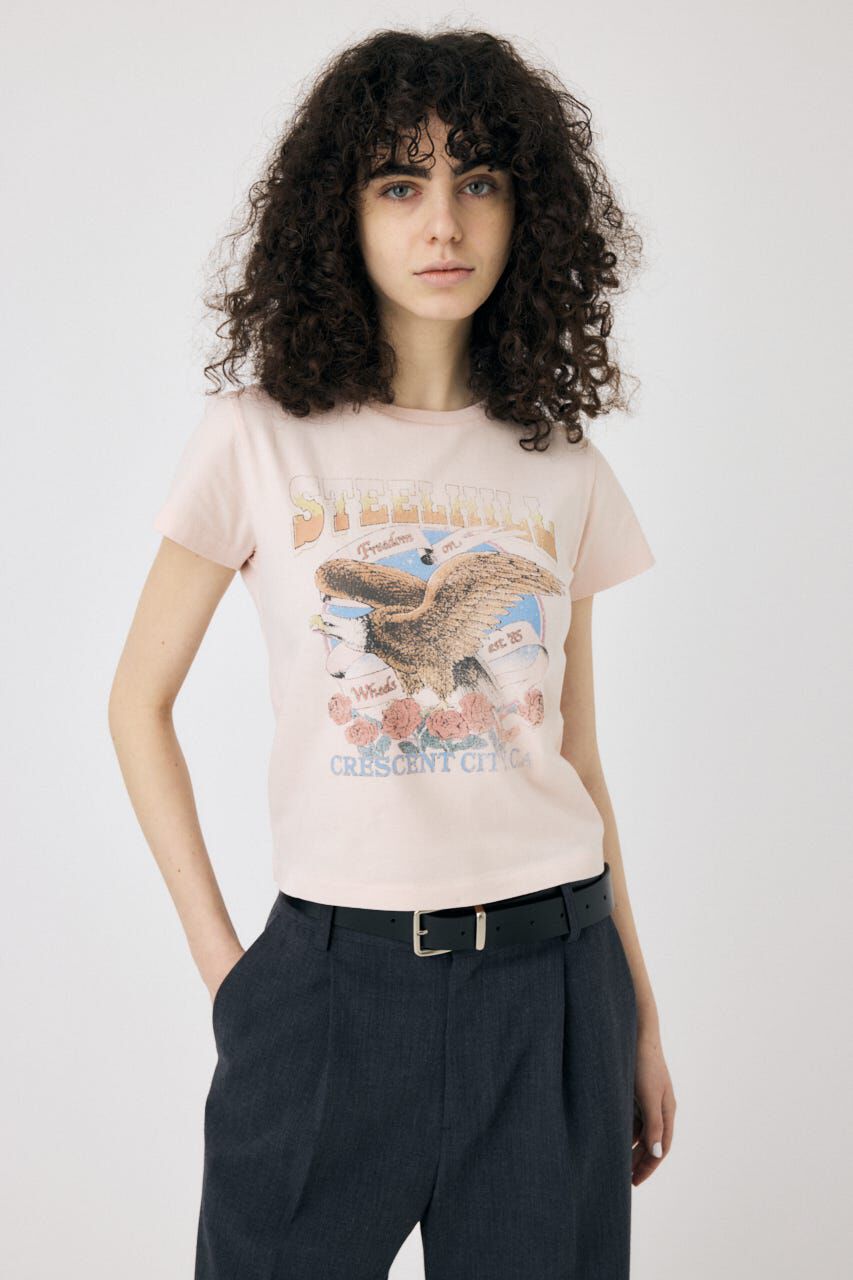 MOUSSY「CA MOTORSHOP Tシャツ」|Tシャツ・カットソー|L/PNK1