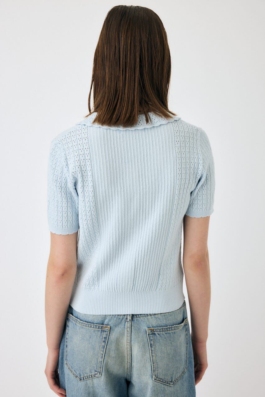 MOUSSY「POINTELLE KNIT H/S シャツ」|ニット・セーター|