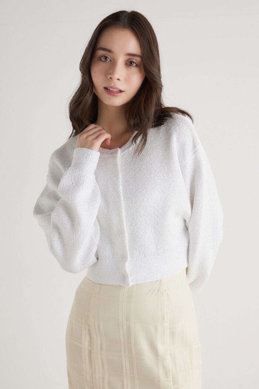 rienda「スパンコールKnit CD」|カーディガン|