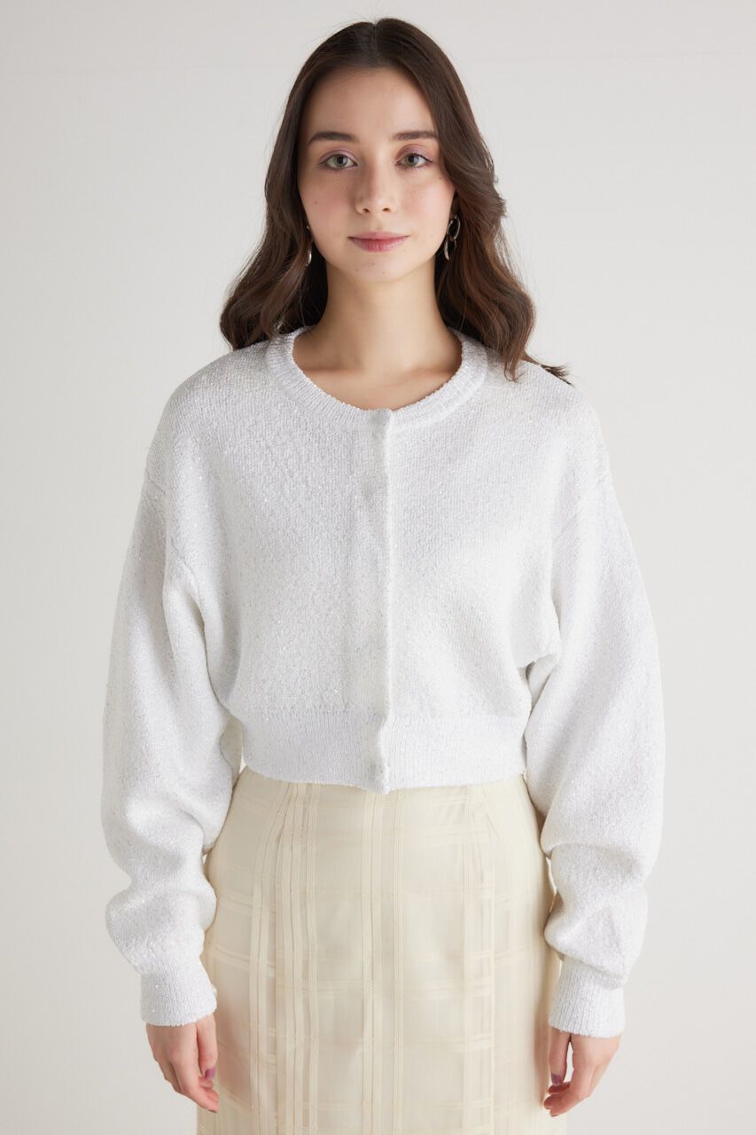 rienda「スパンコールKnit CD」|カーディガン|