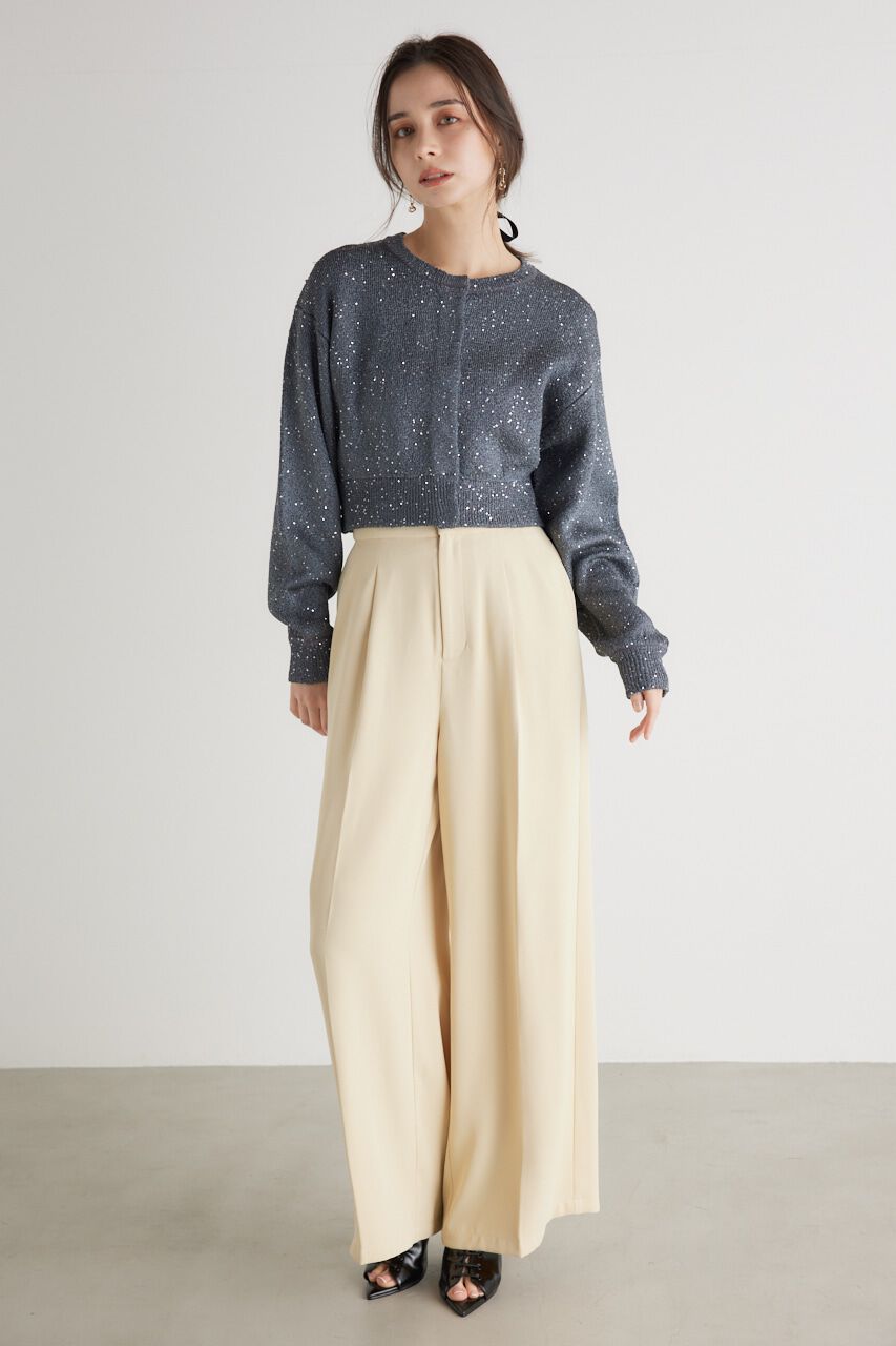 rienda「スパンコールKnit CD」|カーディガン|