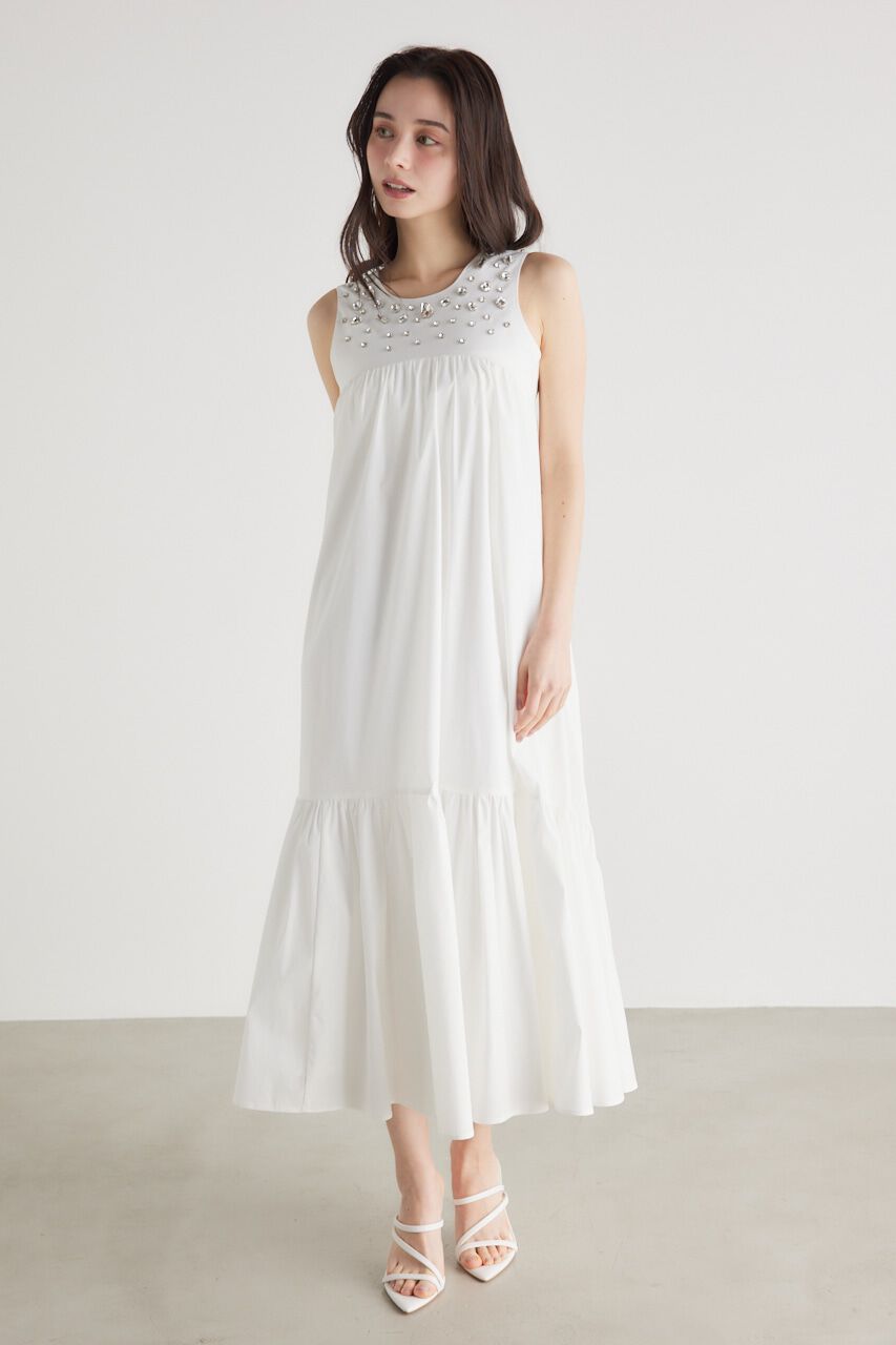 rienda「バストビジューフレアOP」|ワンピース|