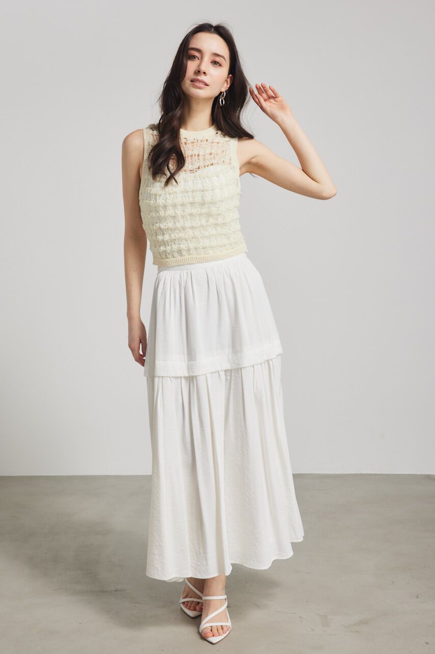 rienda「メッシュヤーンKnit TOP」|タンクトップ|