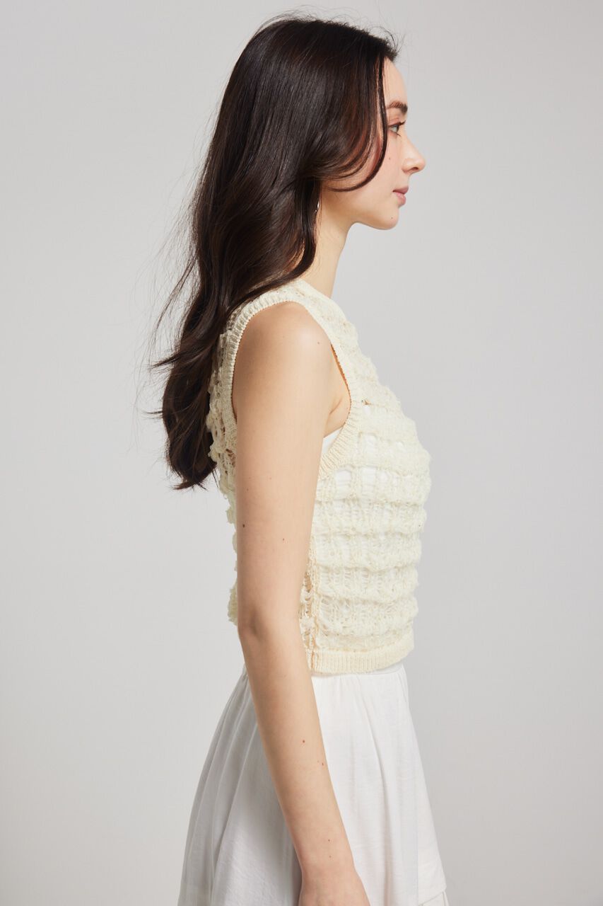 rienda「メッシュヤーンKnit TOP」|タンクトップ|