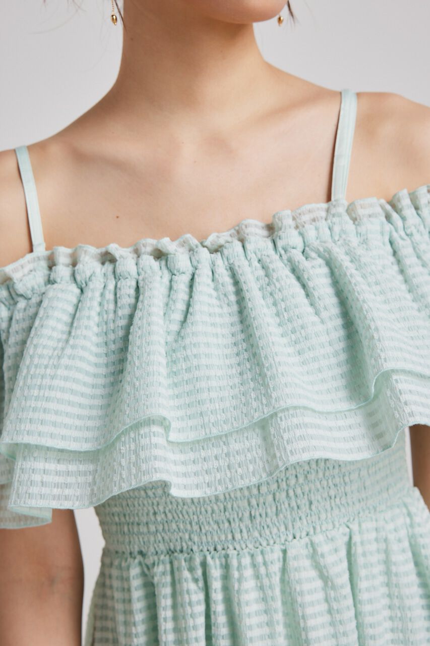 rienda「オフショルダーフリルフレアOP」|ワンピース|