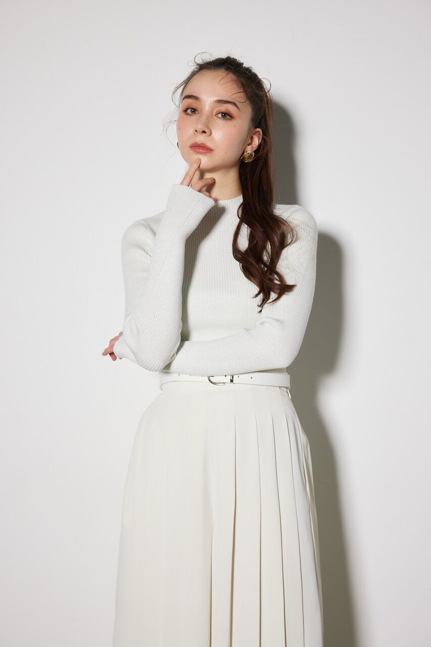 rienda「サムホール付きウォッシャブルハイネック ニット トップス」|ニット・セーター|