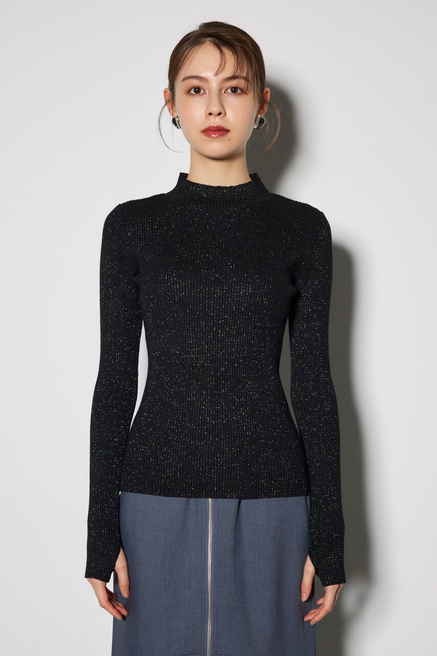 rienda「サムホール付きウォッシャブルハイネック ニット トップス」|ニット・セーター|