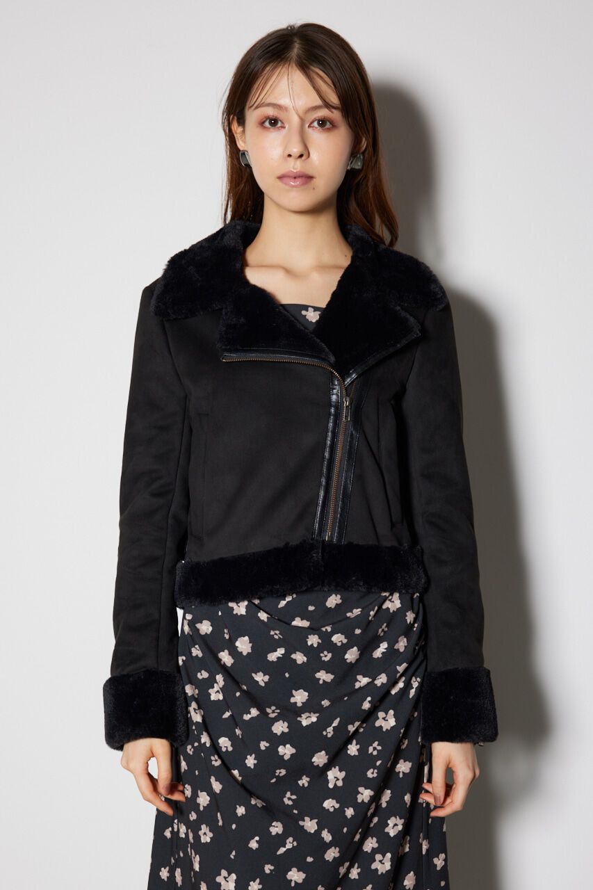 rienda「24フェイクスエードムートンライダースジャケット」|その他|