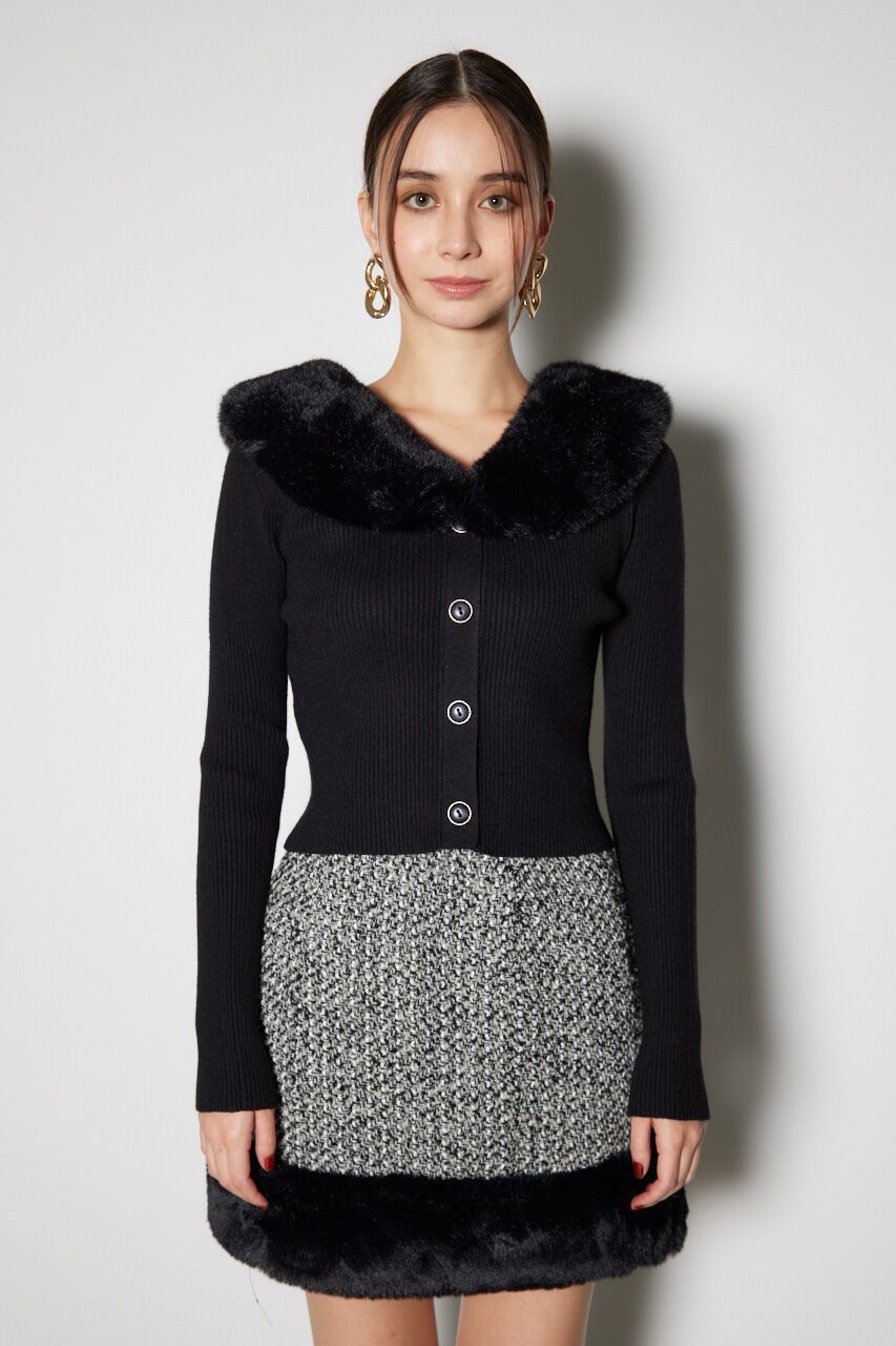 rienda「2WAYフェイクファーニット トップス」|ニット・セーター|