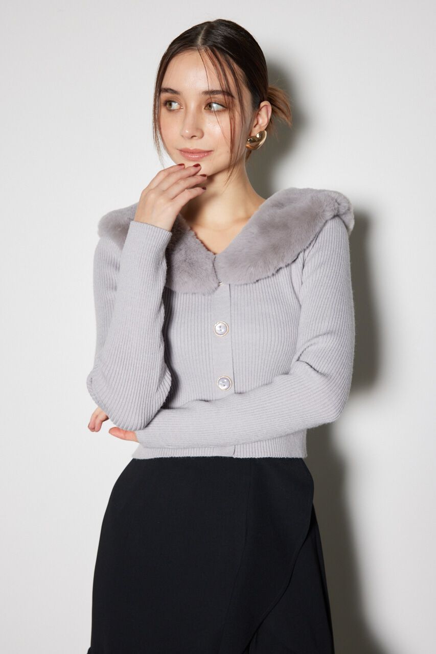 rienda「2WAYフェイクファーニット トップス」|ニット・セーター|