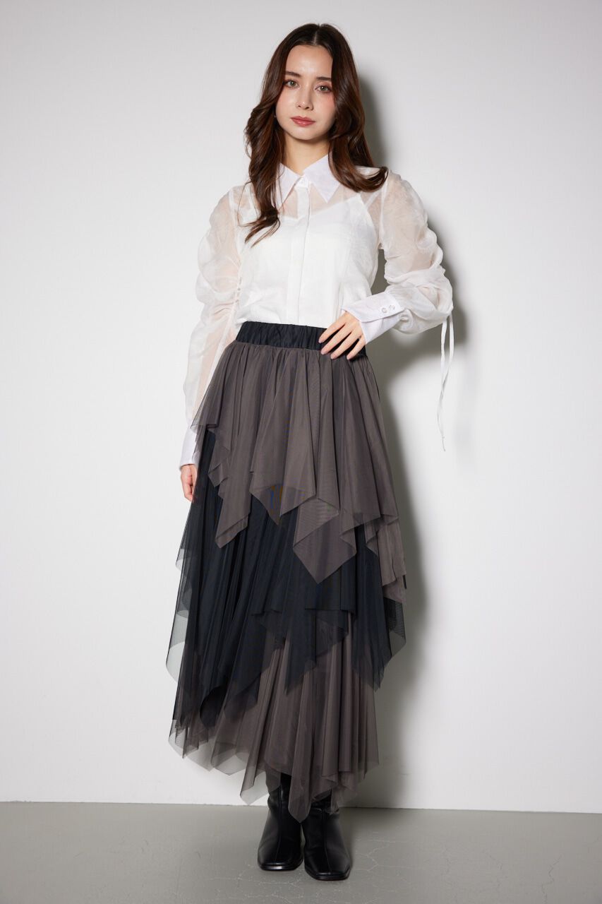 rienda「2WAYコルセットランダムチュールハイウエスト スカート」|スカート|
