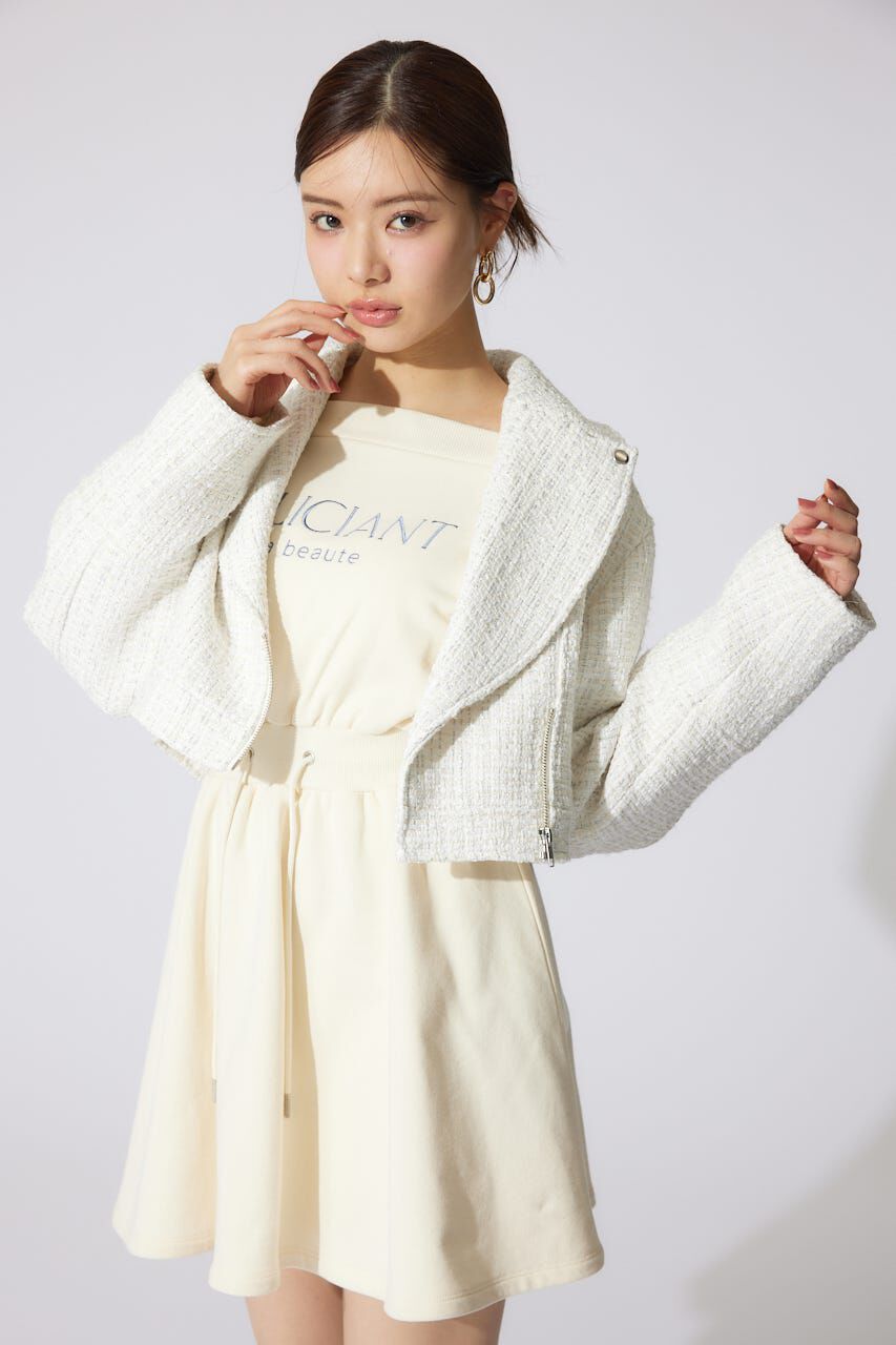 rienda「ツイードショートライダースジャケット」|その他|