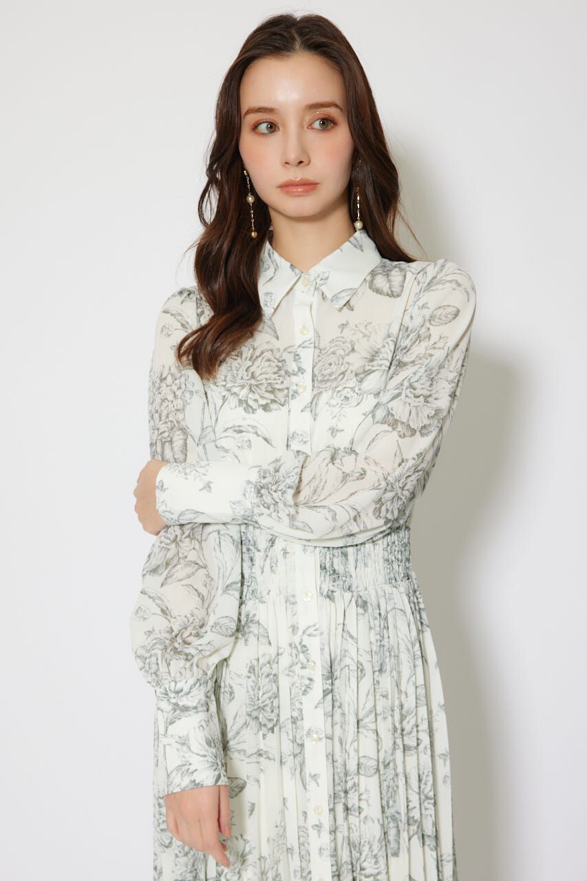 rienda「ラインフラワーボウタイワンピース」|ワンピース|