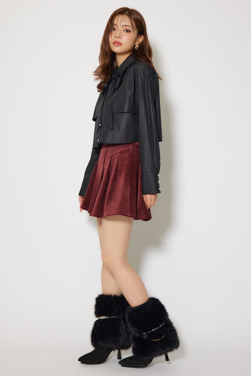 rienda「ビジューボタンボウタイシャツトップス」|シャツ・ブラウス|