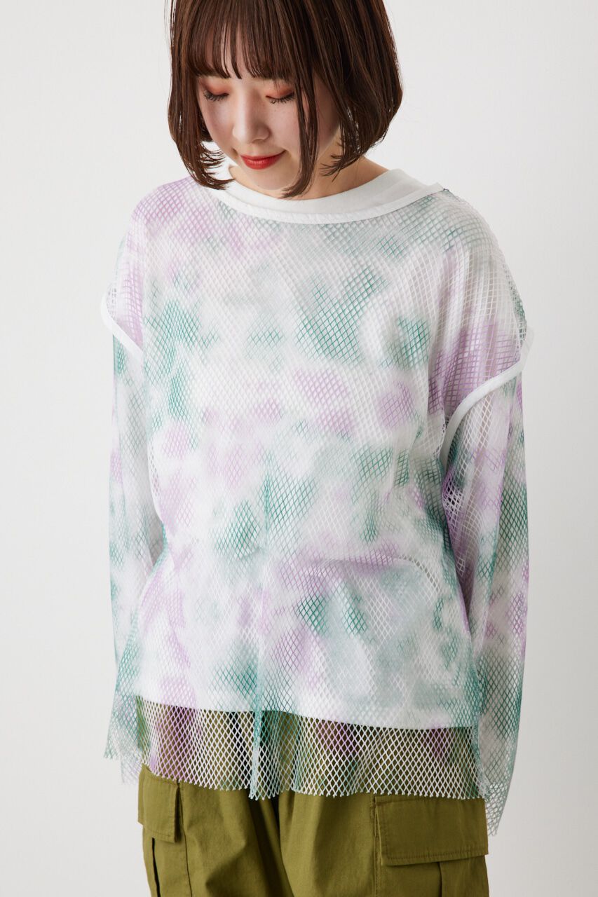 RODEO CROWNS「L/S メッシュトップスセット」|Tシャツ・カットソー|柄GRN5