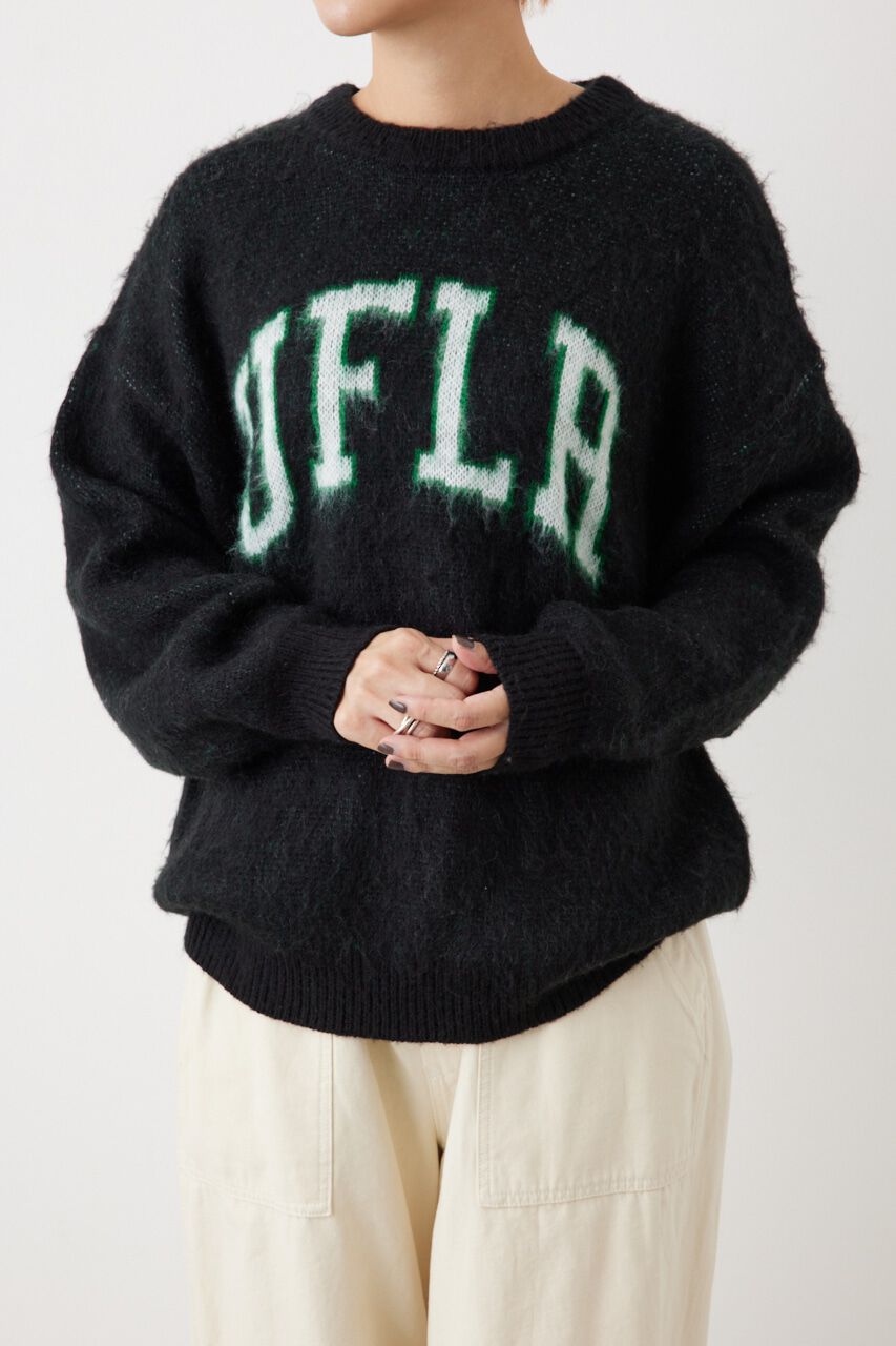 RODEO CROWNS「シャギーカレッジニットトップス」|ニット・セーター|BLK