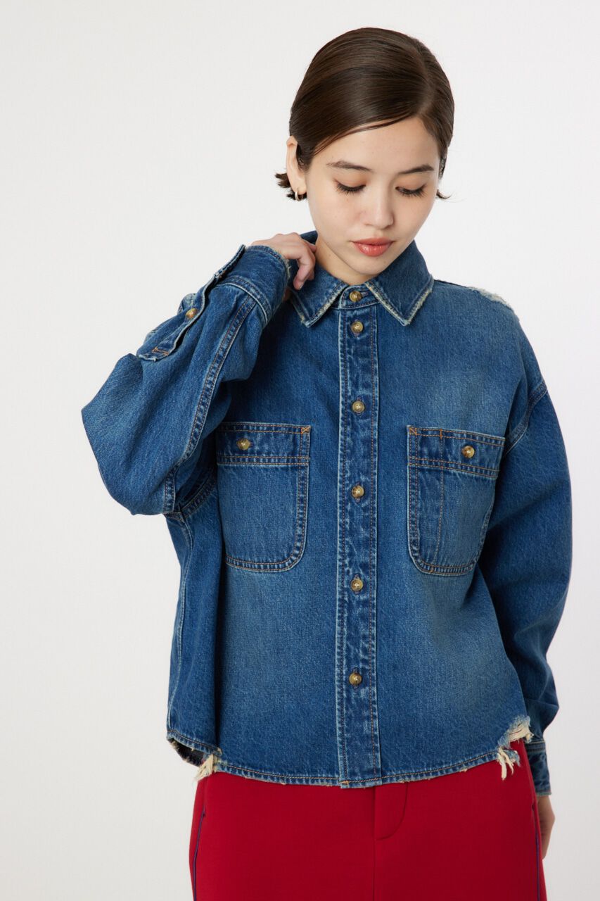 RODEO CROWNS「ダメージデニムシャツ」|シャツ・ブラウス|