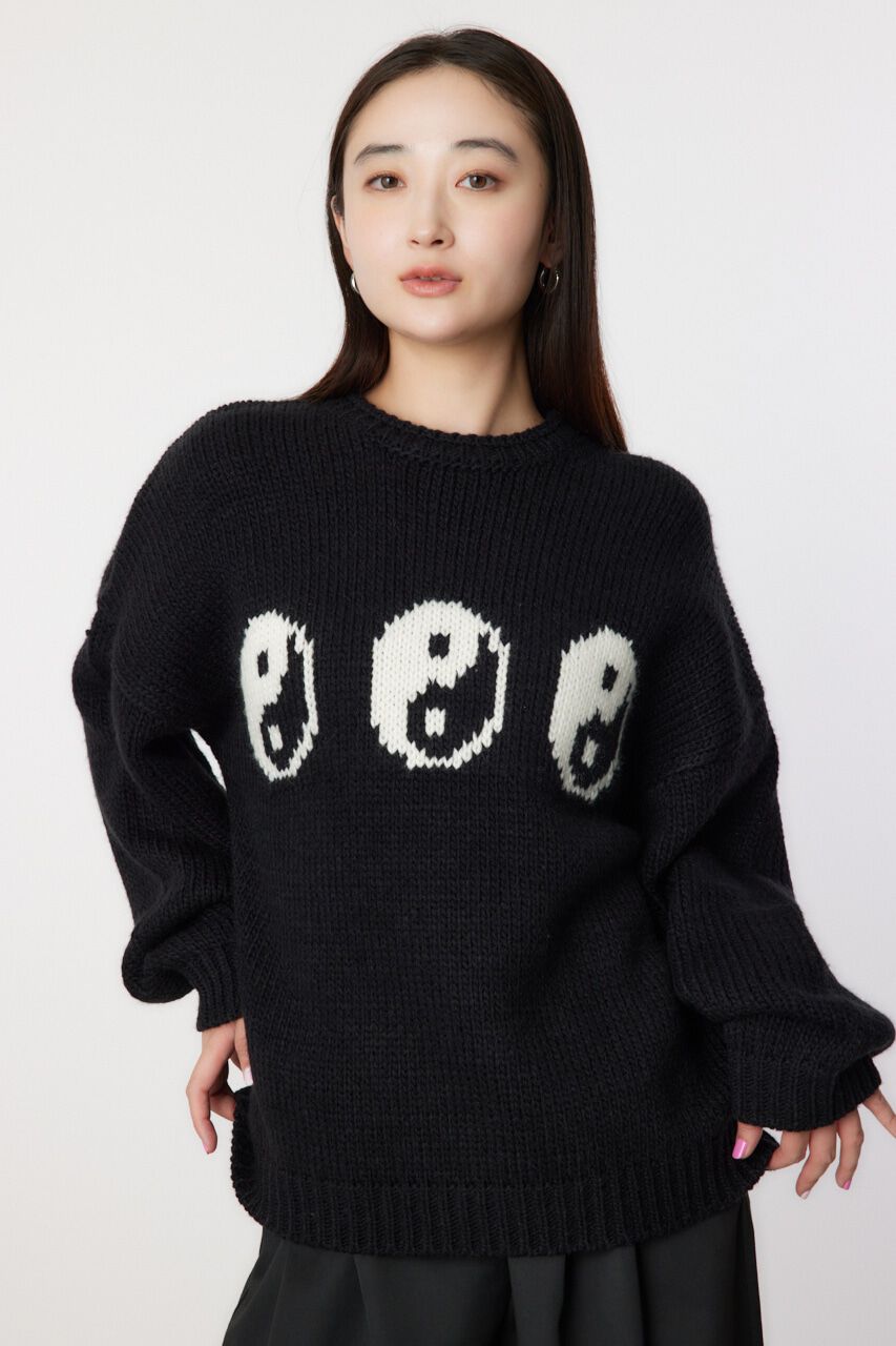 RODEO CROWNS「Roughly knit トップス」|ニット・セーター|BLK