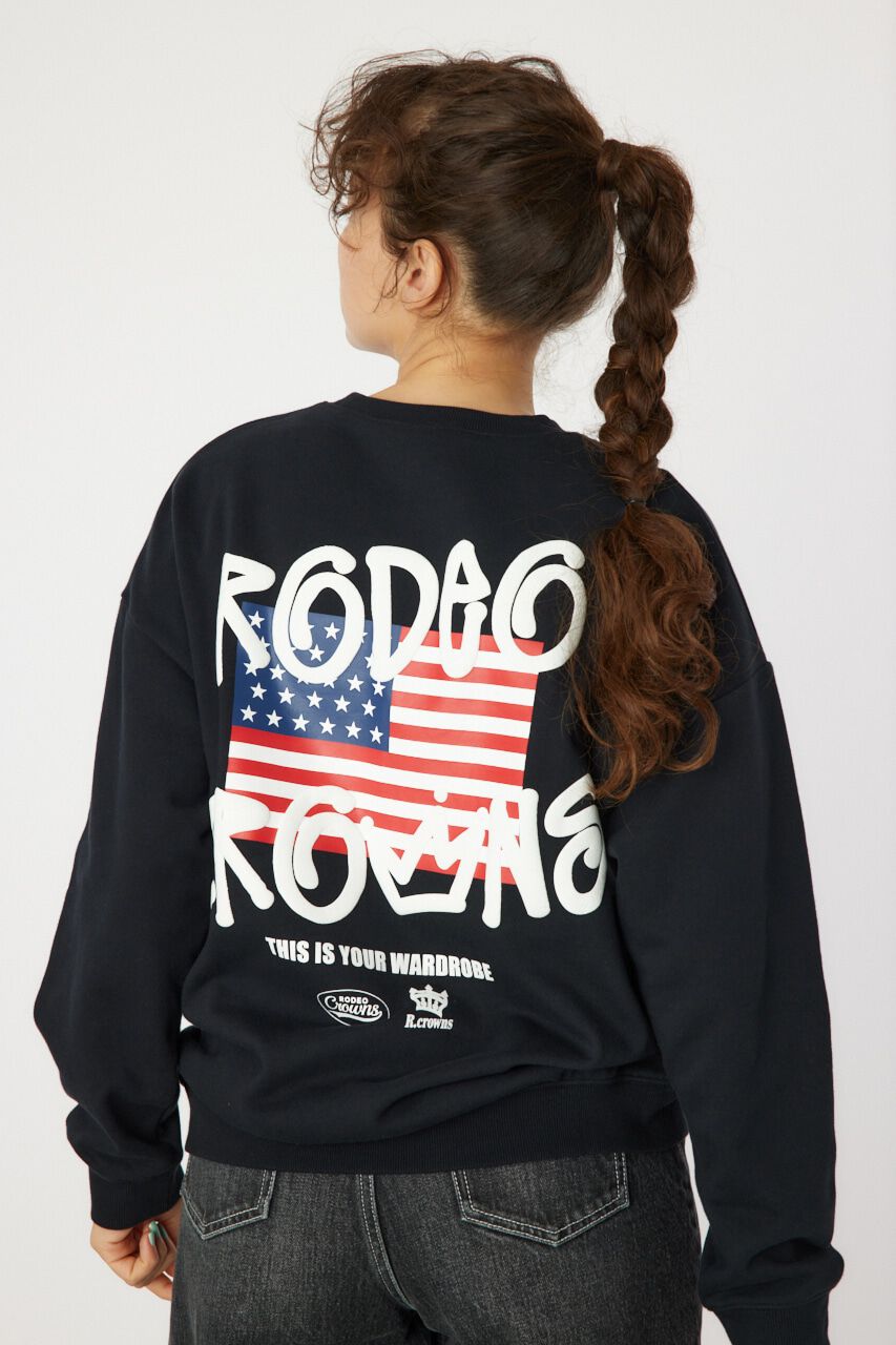 RODEO CROWNS「graffiti flagスウェットトップス」|パーカー|BLK