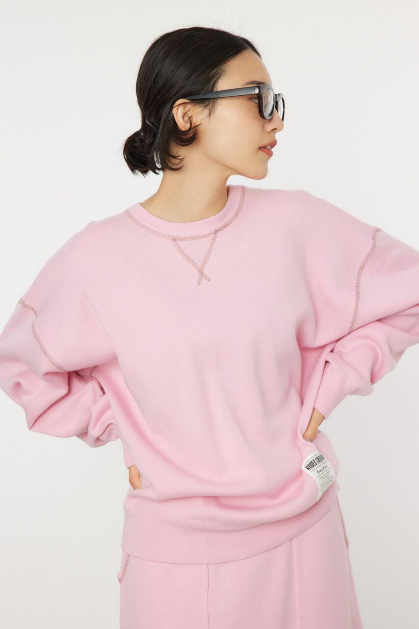 RODEO CROWNS「スウェットライクカラーステッチニットトップス」|ニット・セーター|