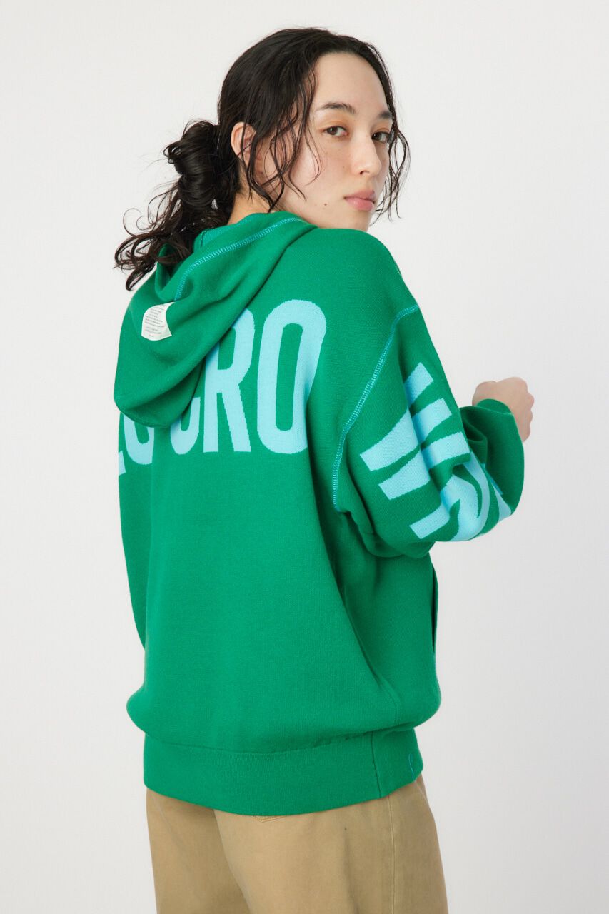 RODEO CROWNS「スウェットライクバックロゴニットフーディー」|ニット・セーター|GRN